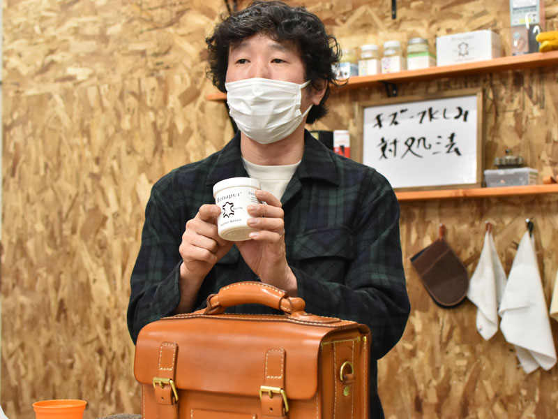 オンラインショップインスタライブ(山木)たる型2wayショルダーバッグ(A-20)の手入れ