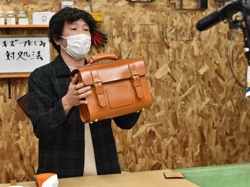 オンラインショップインスタライブ(山木)たる型2wayショルダーバッグ(A-20)の手入れ